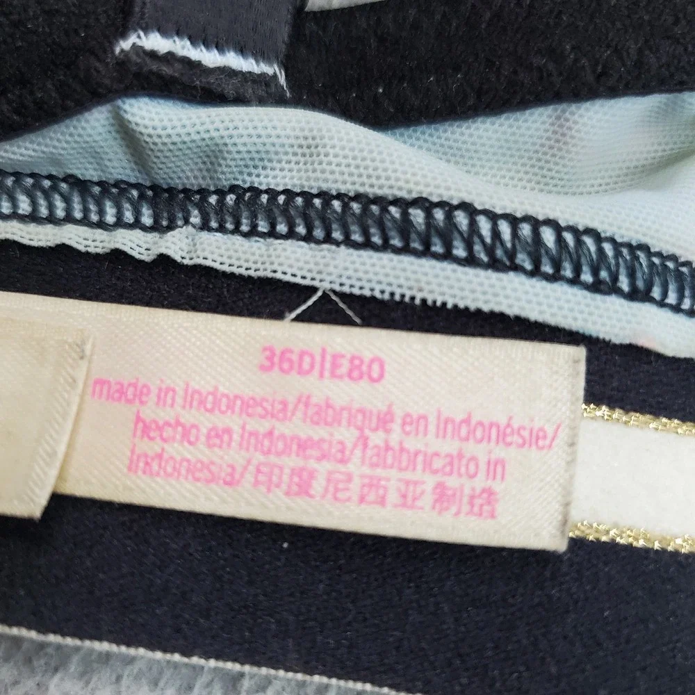 PINK Victoria's Secret Women Bra 36D Blue Tie Dye Wear Everywhere Push Up